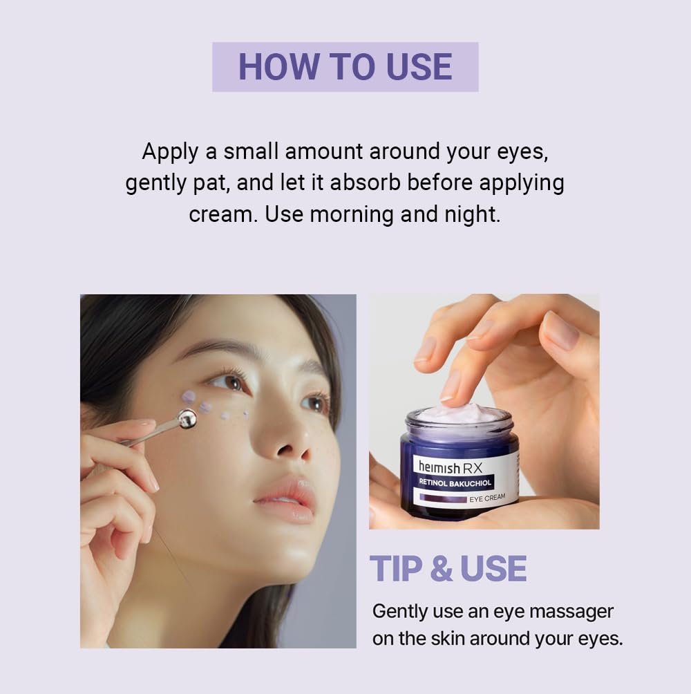 heimish RX Retinol Bakuchiol Eye Cream firms and hydrates the eye area