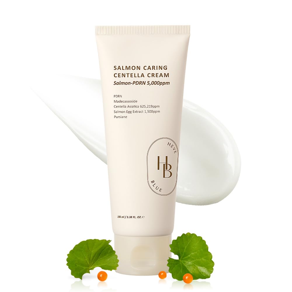 HEVEBLUE Salmon Caring Centella Cream — nourishing barrier cream with salmon PDRN and centella