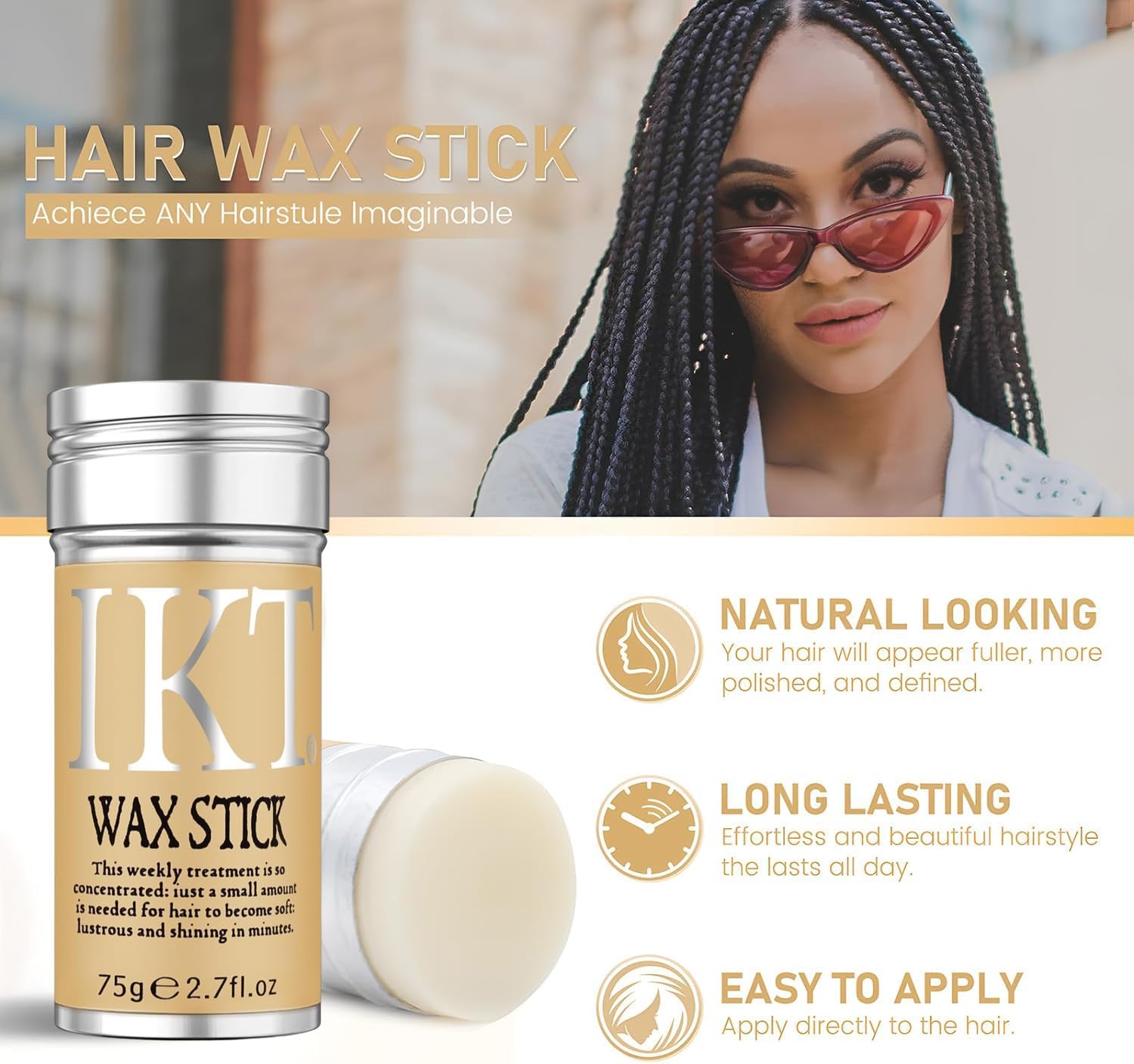 IKT Hair Wax Stick — glides on easily for quick touch-ups