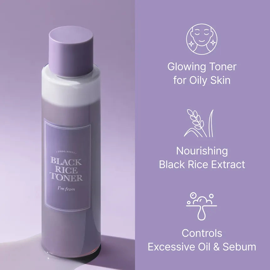 I'm from Black Rice Toner gently exfoliates for softer skin
