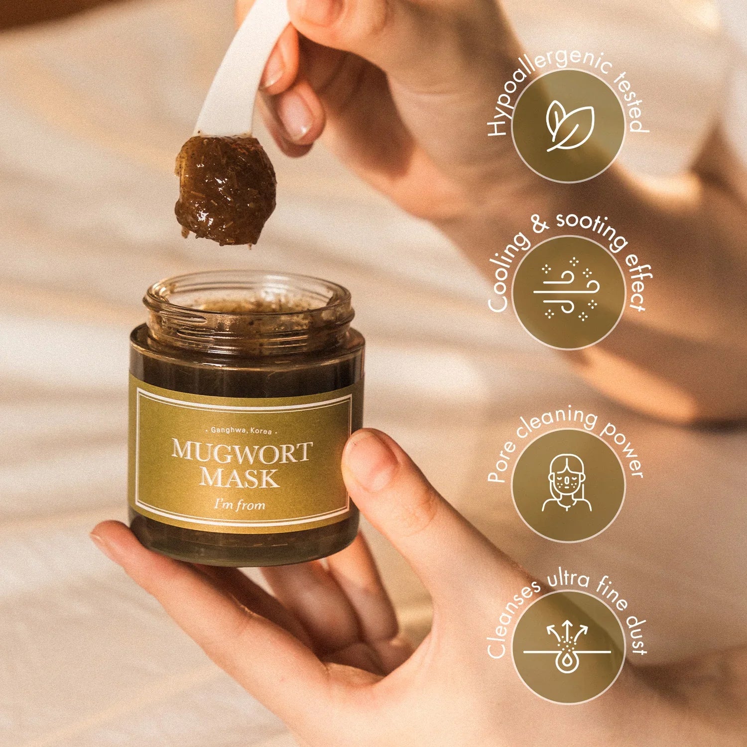 I'm from Mugwort Mask purifies and refreshes stressed skin