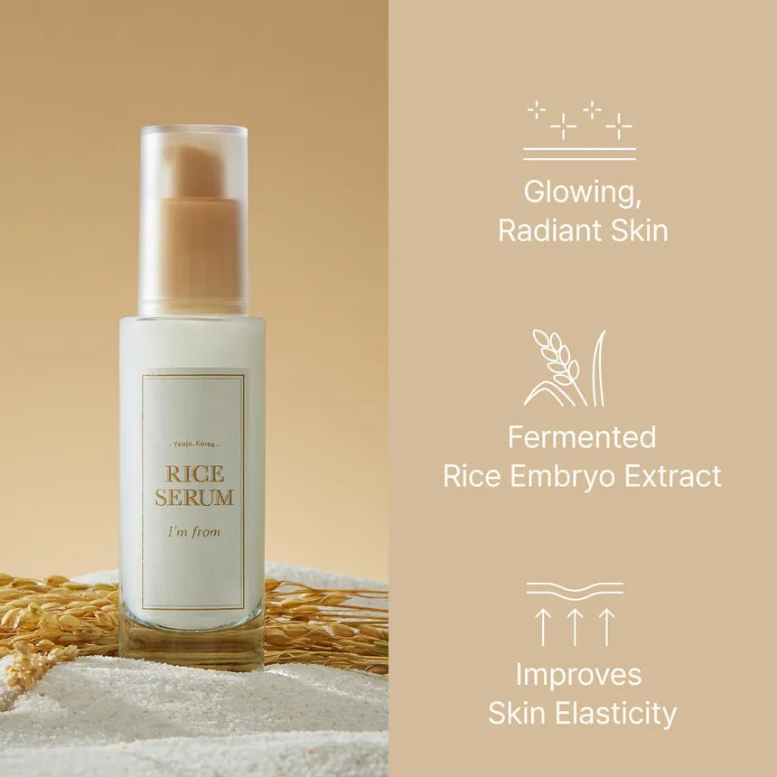I'm from Rice Serum evens skin tone with rice bran