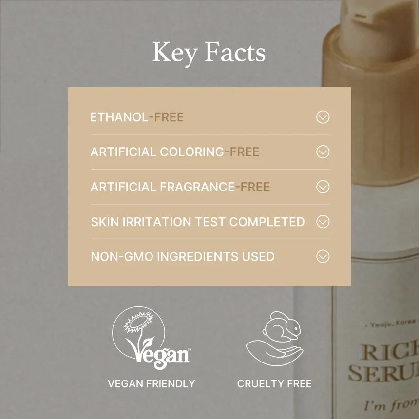 I'm from Rice Serum smooths and refines skin texture