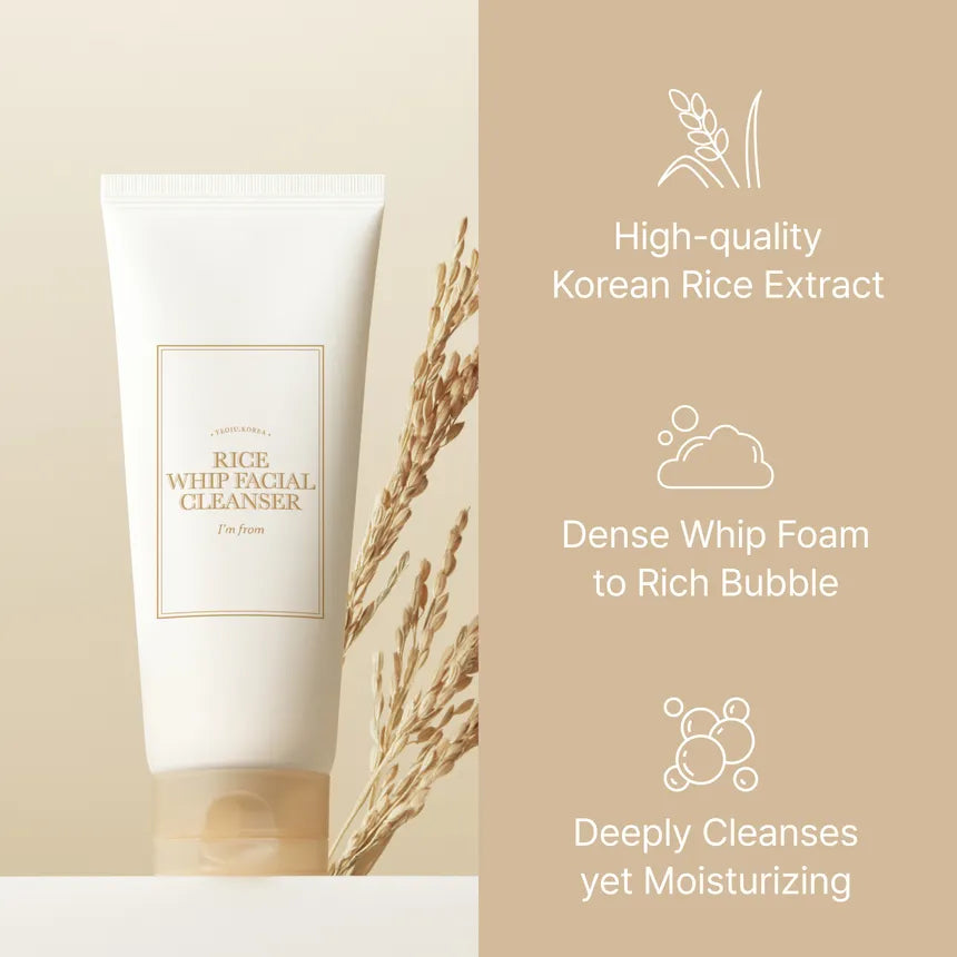 I'm from Rice Whip Facial Cleanser — gentle rice cleanser that removes impurities