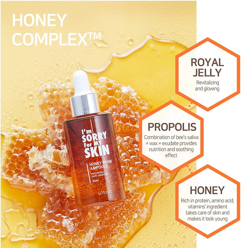 I'm Sorry For My Skin Honey Beam Ampoule — leaves a dewy, radiant finish