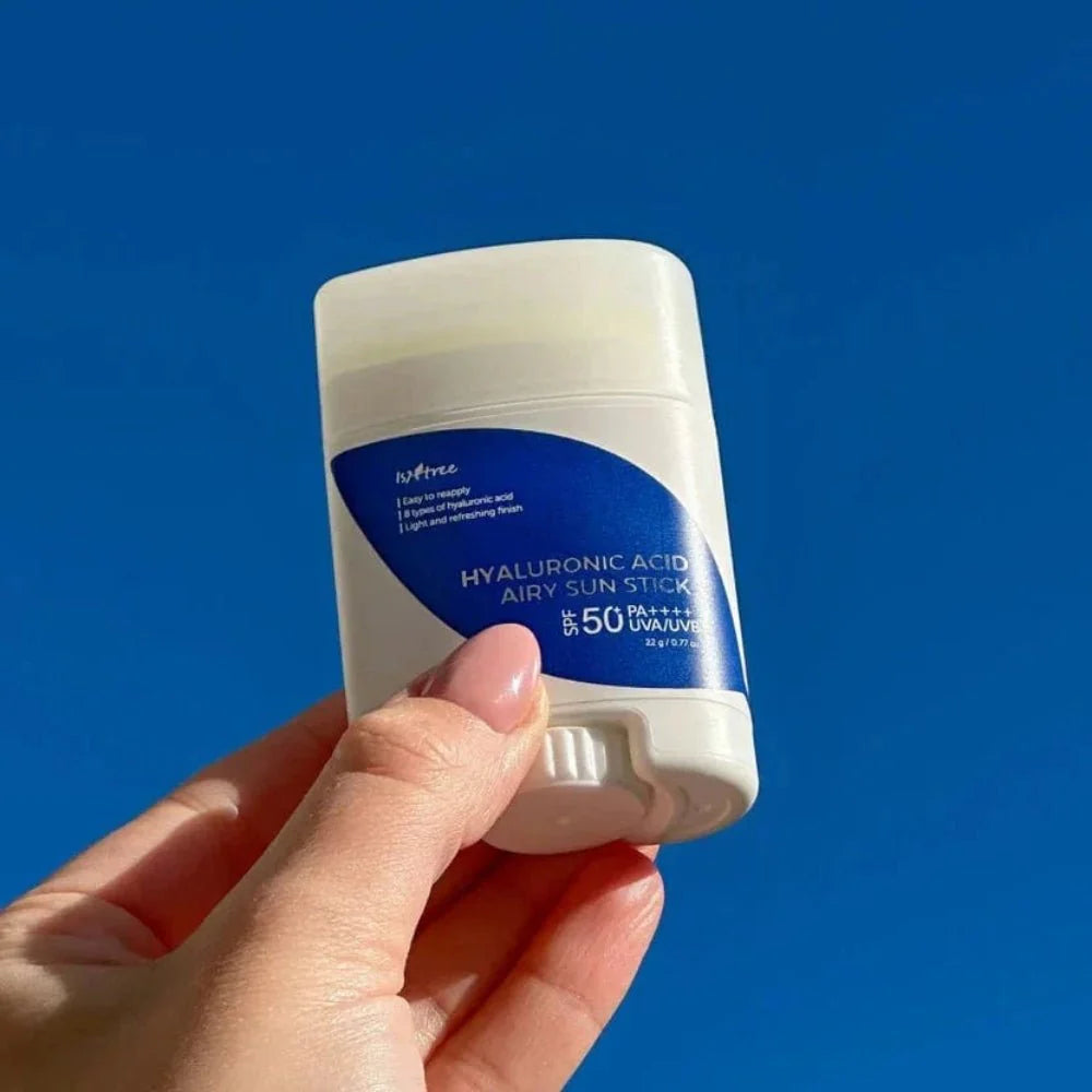 Isntree Hyaluronic Acid Airy Sun Stick — twist-up stick for easy sun protection anywhere