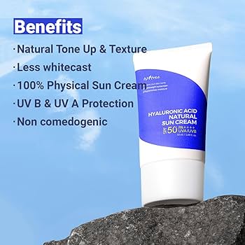 Isntree Hyaluronic Acid Natural Sun Cream — SPF shields skin from UV rays