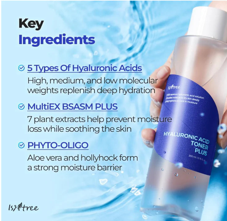 Isntree Hyaluronic Acid Toner Plus — helps strengthen the skin's moisture barrier