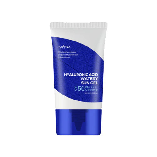 Isntree Hyaluronic Acid Watery Sun Gel — SPF shields skin from UV rays