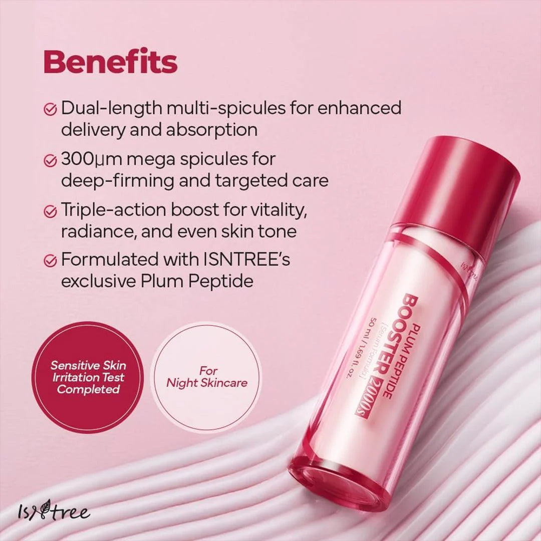 Isntree Plum Peptide Booster 2000s — peptides firm and improve the look of elasticity