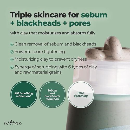 Isntree Real Mugwort Clay Mask — mugwort purifying clay mask