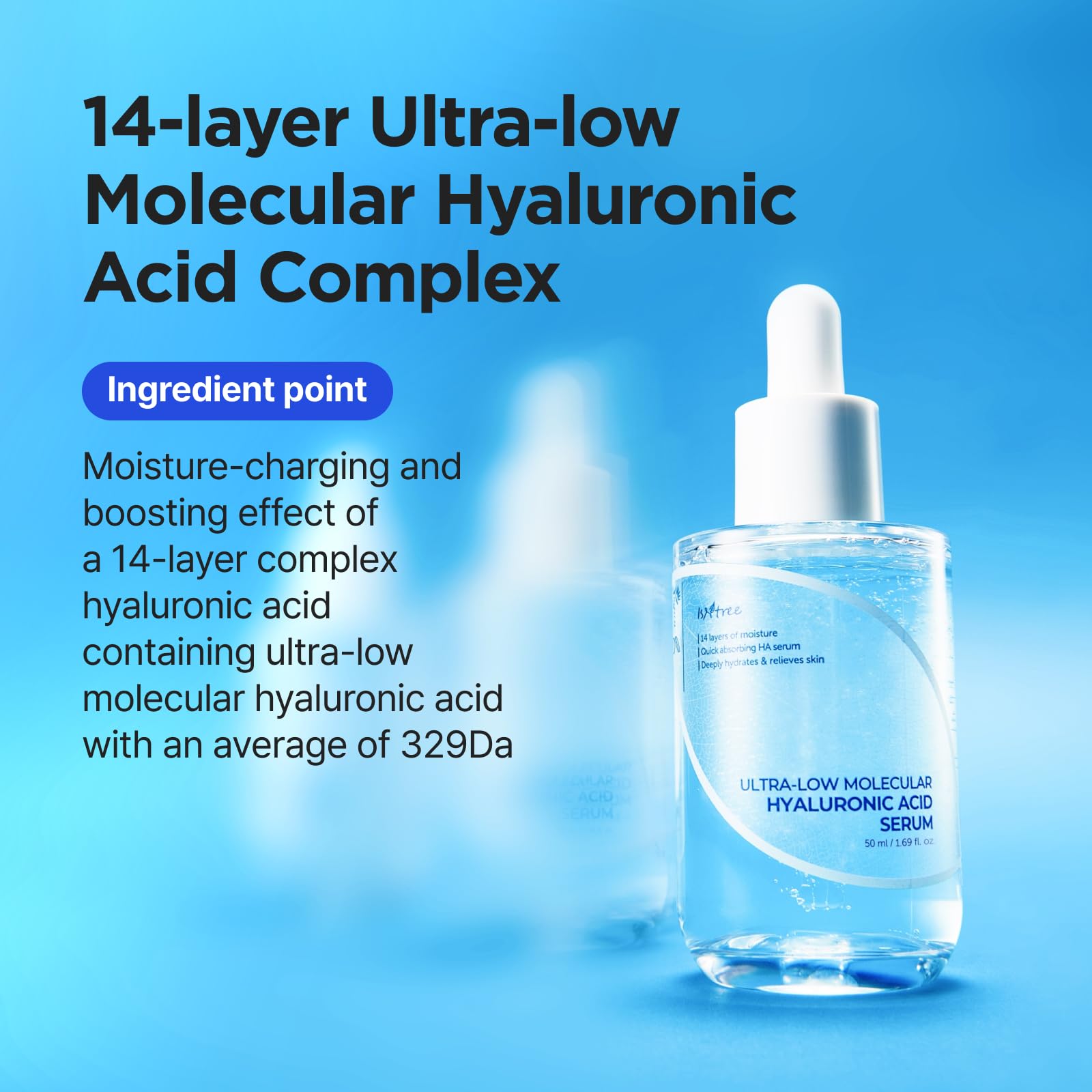 Isntree Ultra-Low Molecular Hyaluronic Acid Serum — deeply hydrates and plumps skin