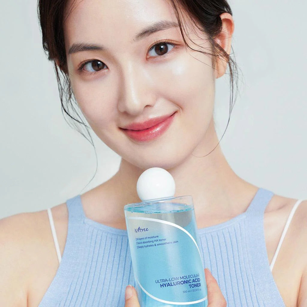 Isntree Ultra-Low Molecular Hyaluronic Acid Toner — ultra-low molecular hyaluronic acid deeply hydrates skin