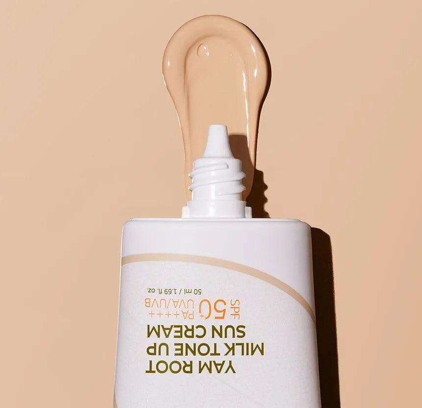 Isntree Yam Root Milk Tone Up Sun Cream — yam root tone-up sun cream