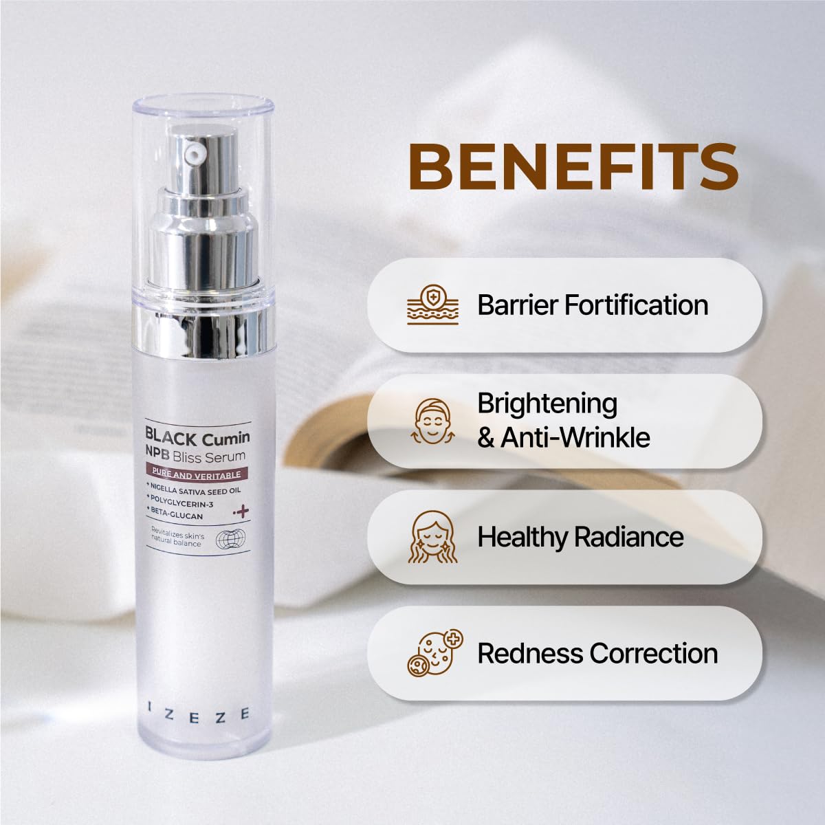 IZEZE Black Cumin NPB Bliss Serum — daily comfort and balance