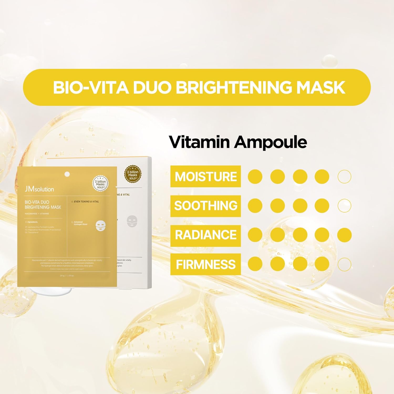 Vitamin-rich bio-cellulose brightening mask