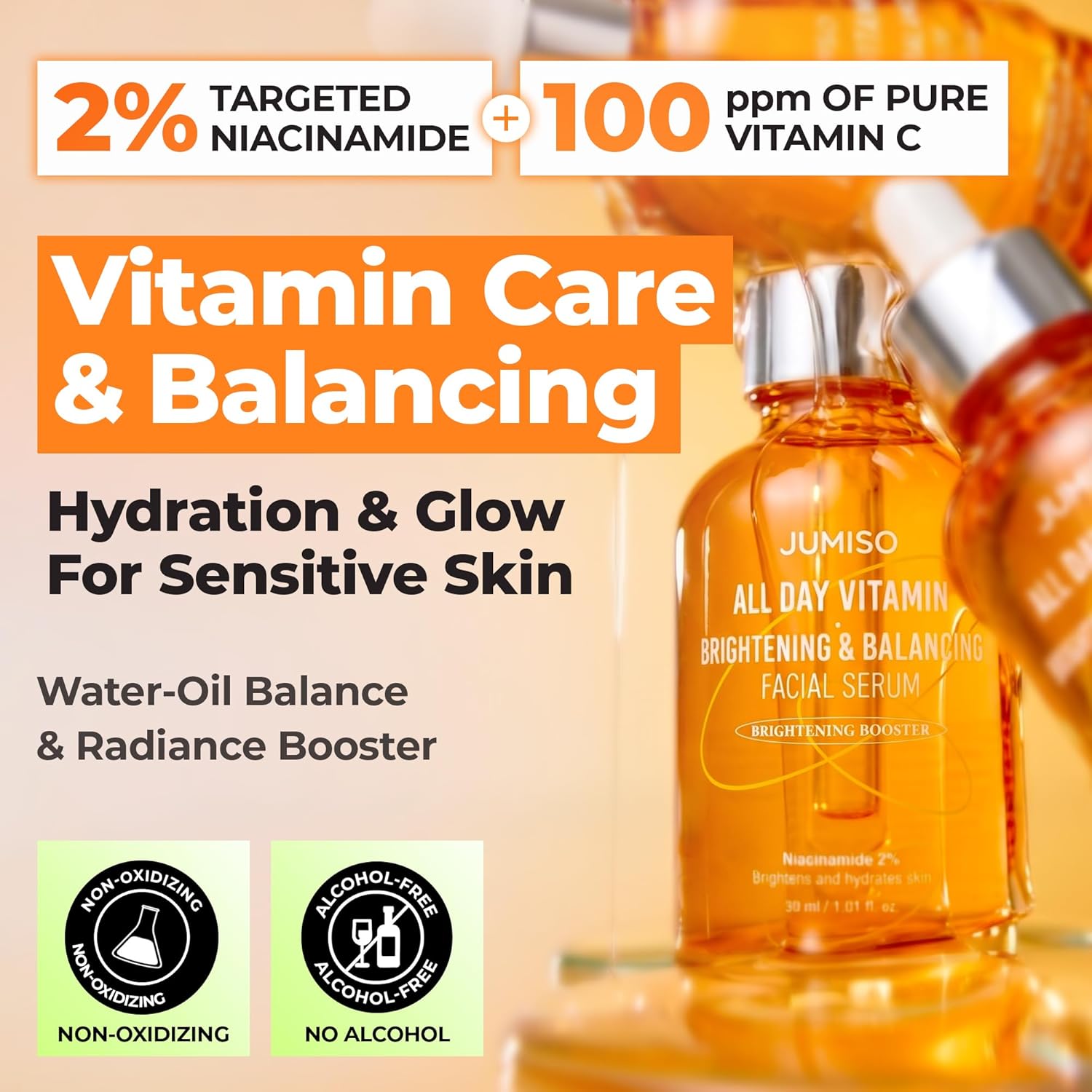 Blend of vitamin C, E and niacinamide for radiance