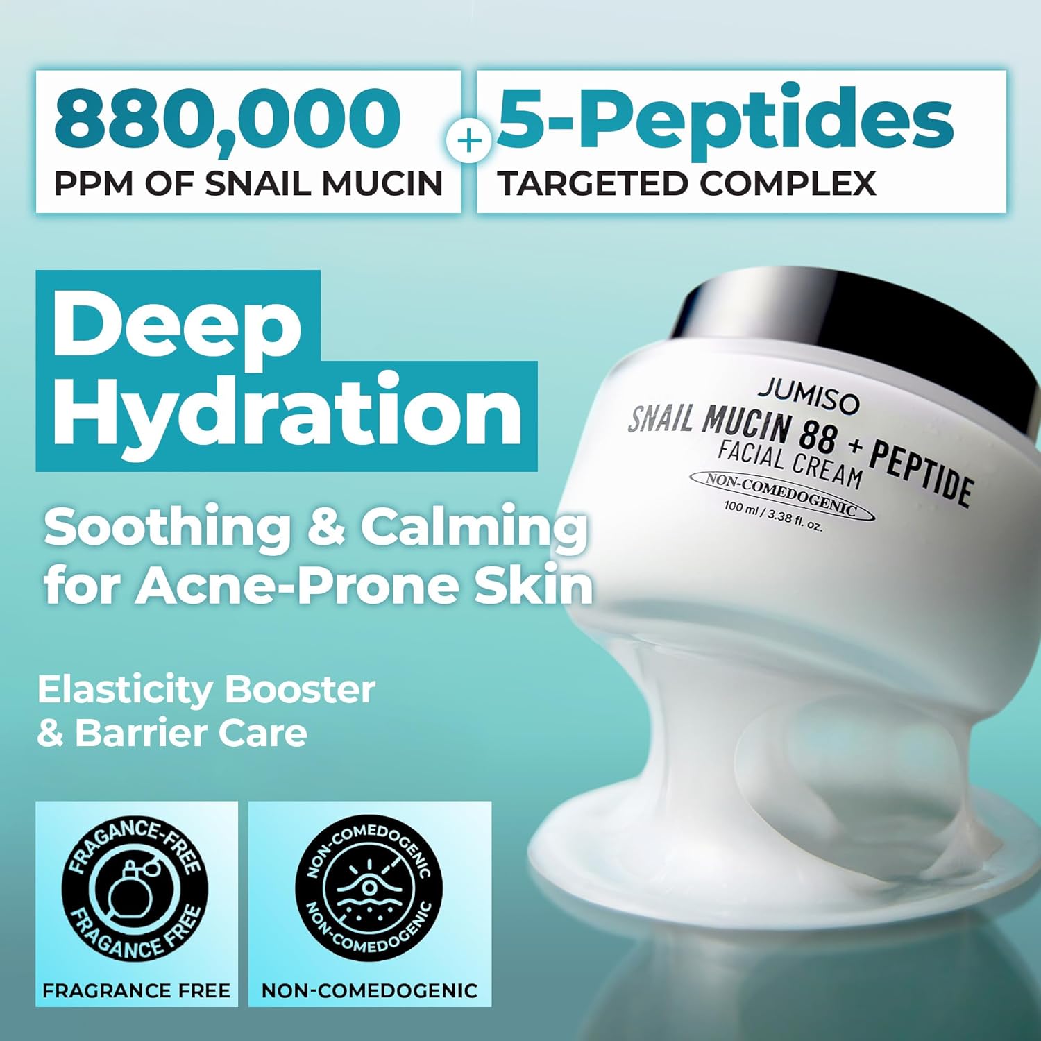 Made with 88% snail mucin and multi-peptides