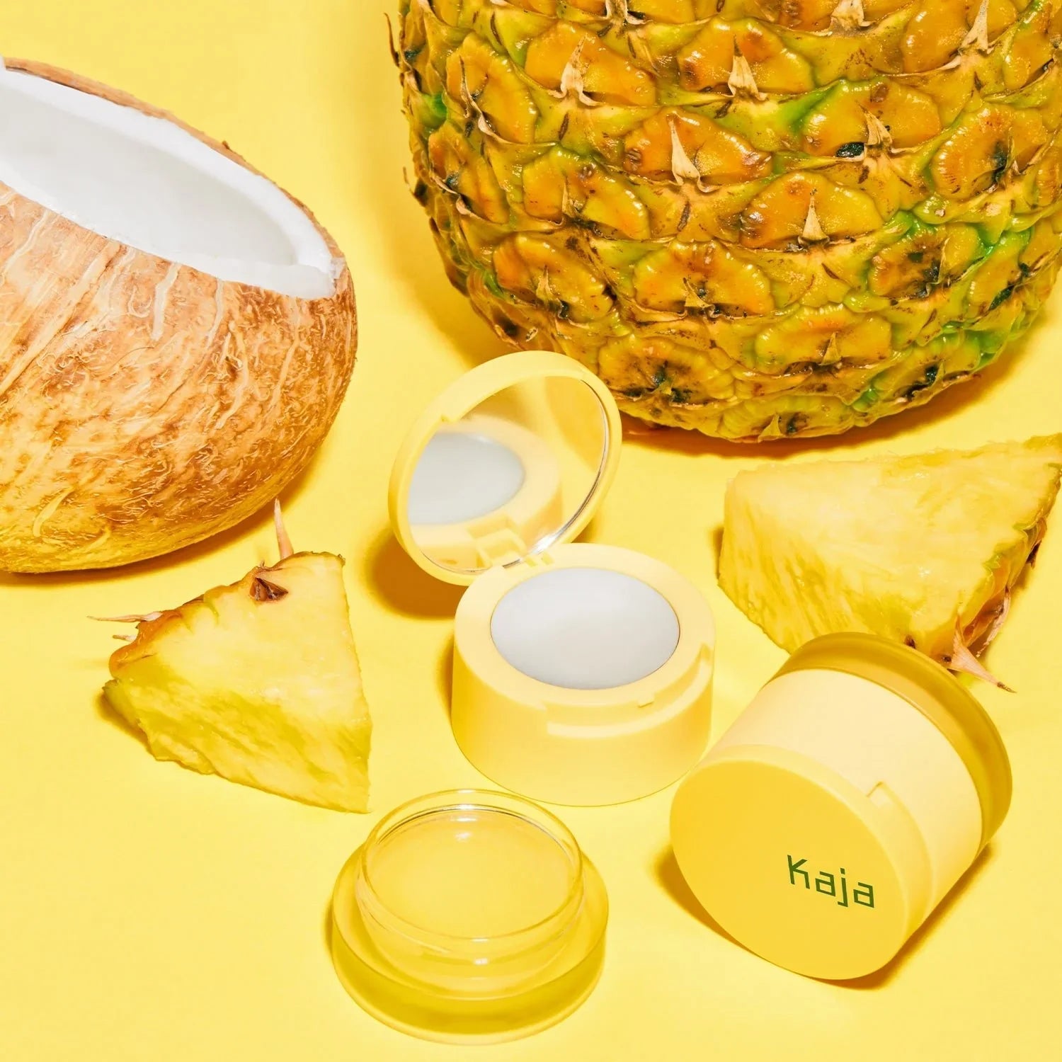 Kaja Balmy Bento Lip Balm & Scrub Pina Colada shade swatch