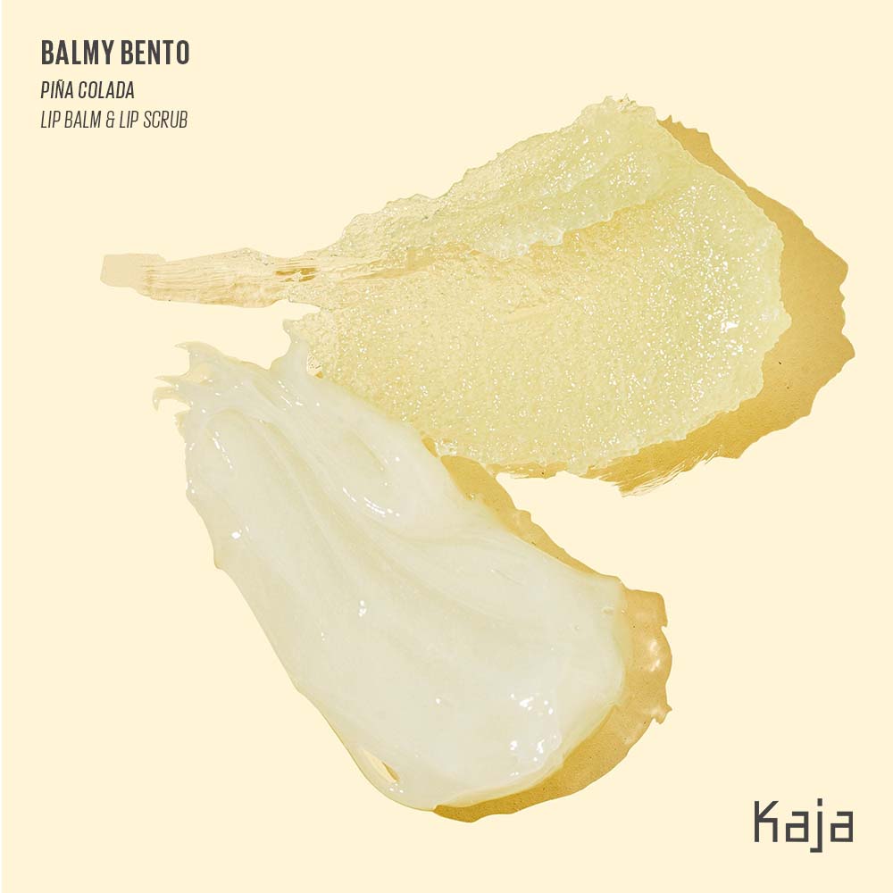 Kaja Balmy Bento Lip Balm & Scrub in Pina Colada tropical tinted lip care