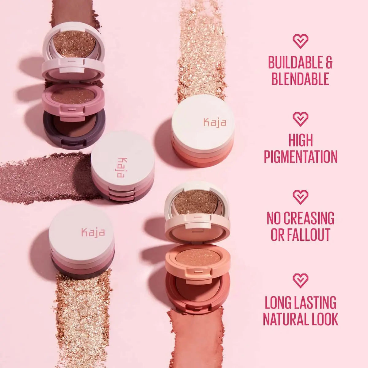 Kaja Bento Stacked Eyeshadow Trio bouncy blendable formula
