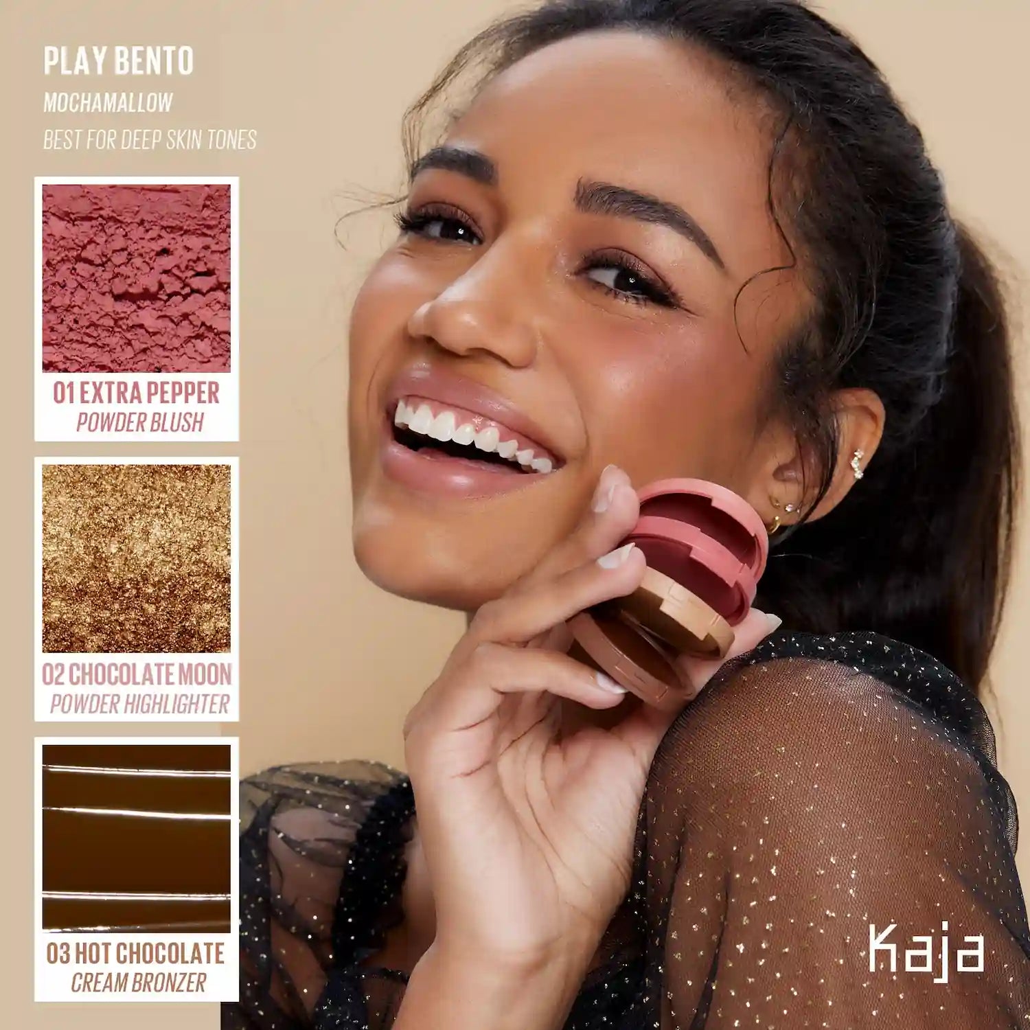 Kaja Play Bento Face Palette blush for a healthy flush