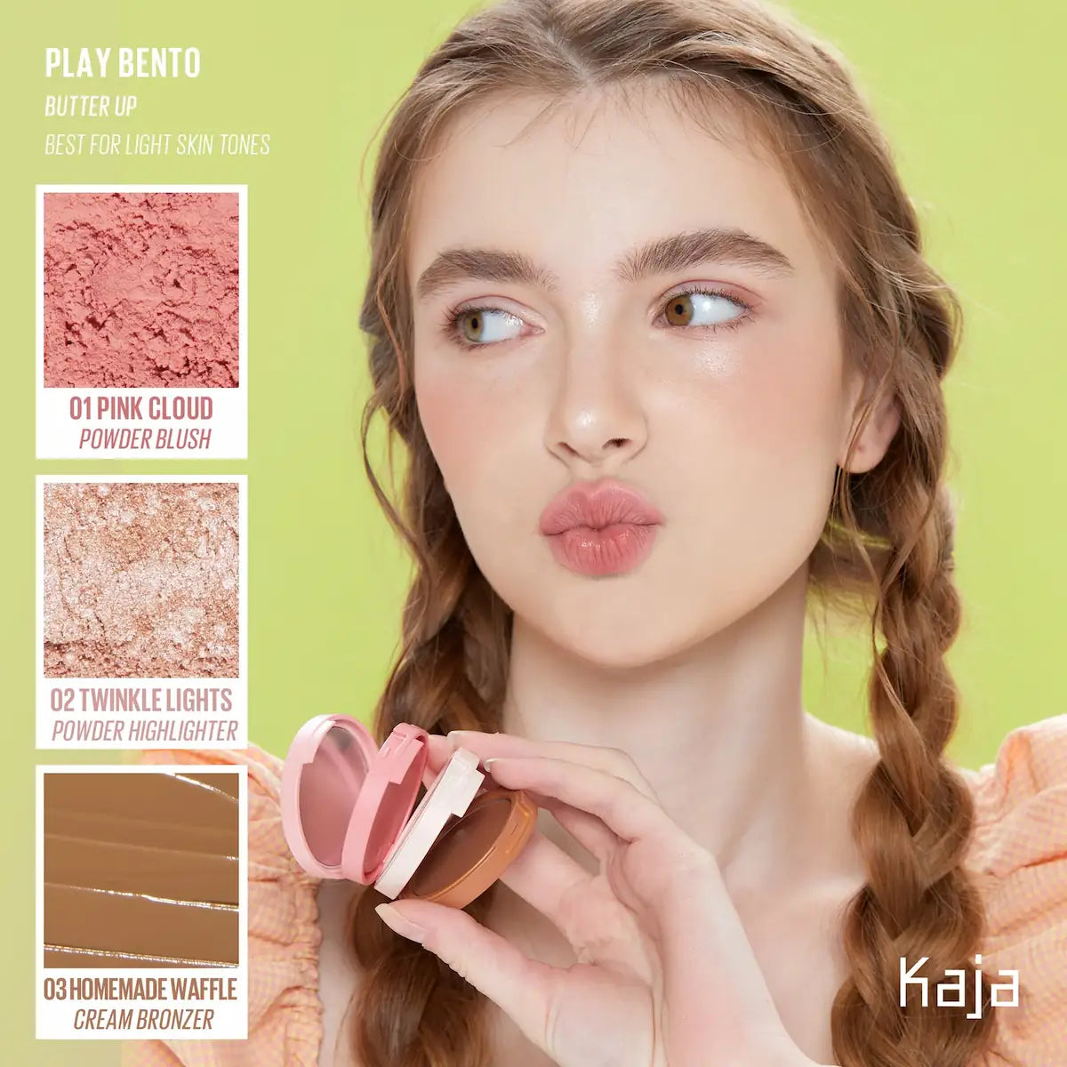 Kaja Play Bento Face Palette bronzer blush highlighter trio