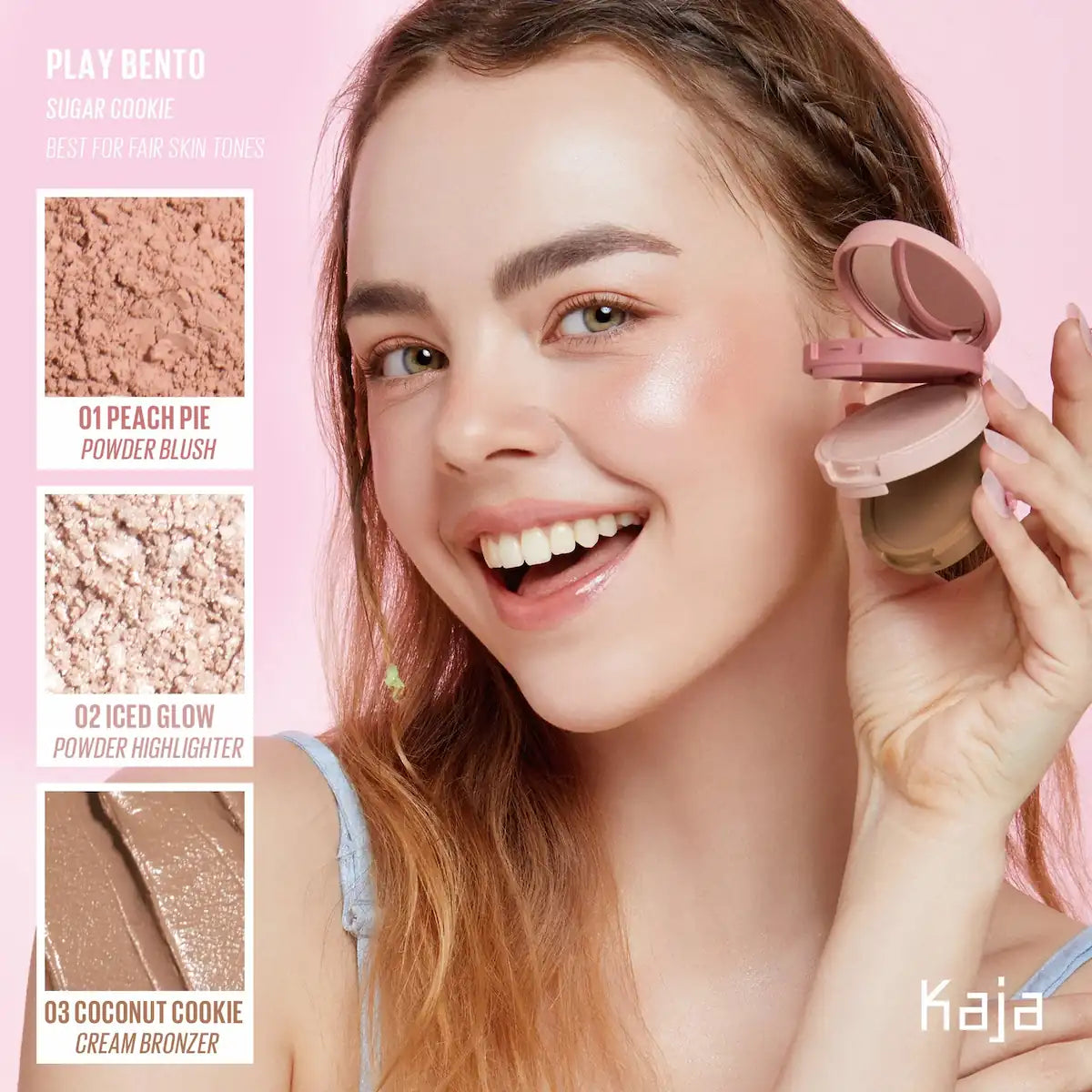Kaja Play Bento Face Palette flattering trio finish