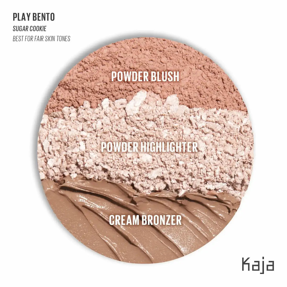 Kaja Play Bento Face Palette Sugar Cookie swatches