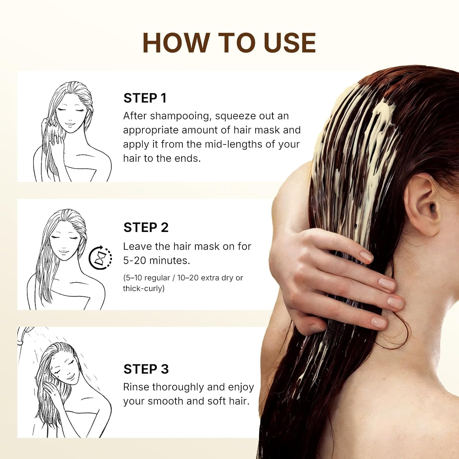 Apply to clean hair, leave 10 minutes, then rinse