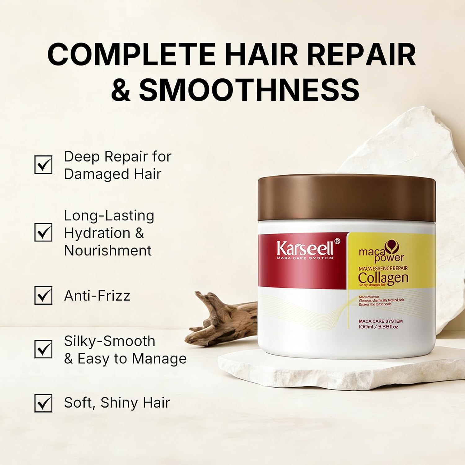Deeply nourishes dry, brittle strands