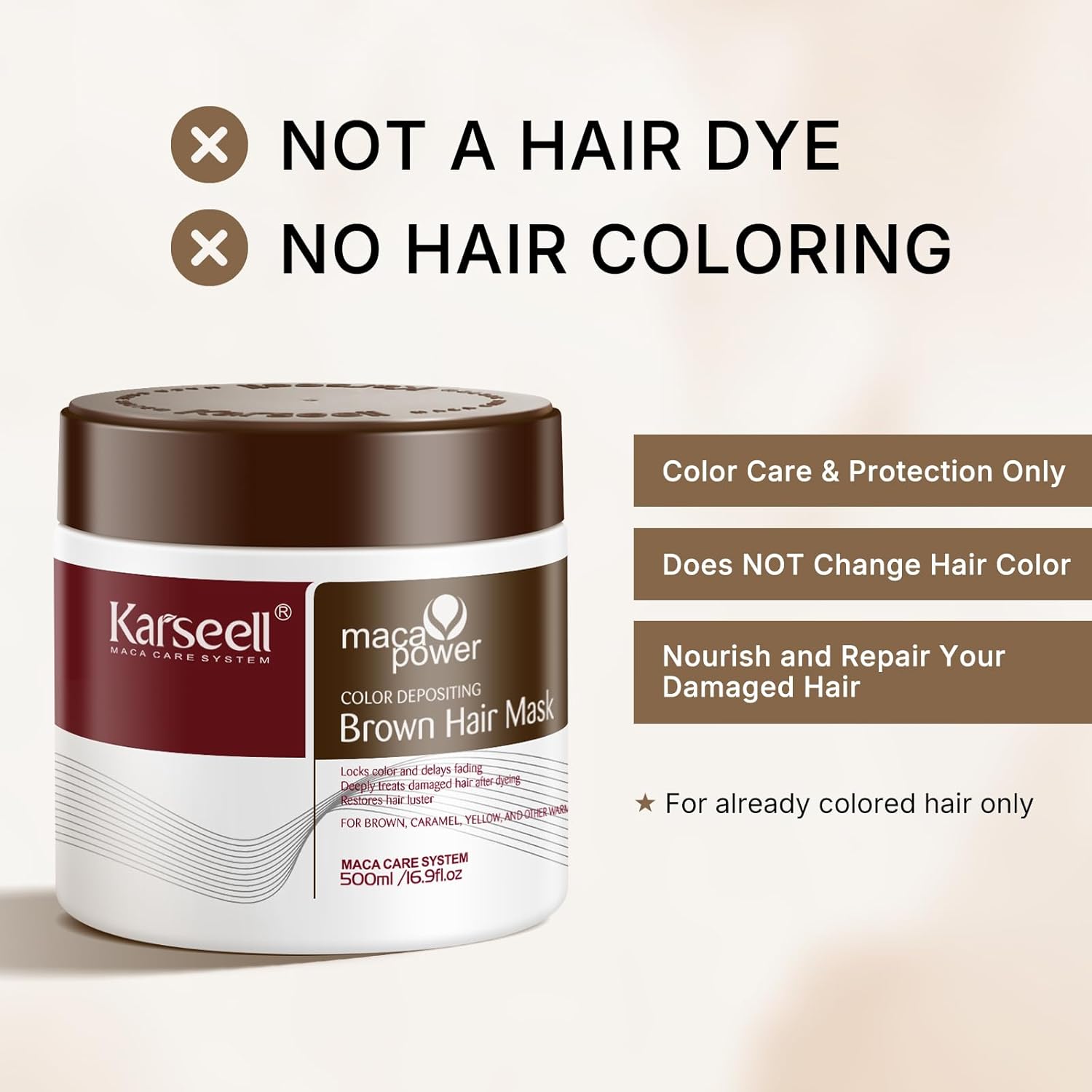 Brown colour pigments with nourishing conditioners