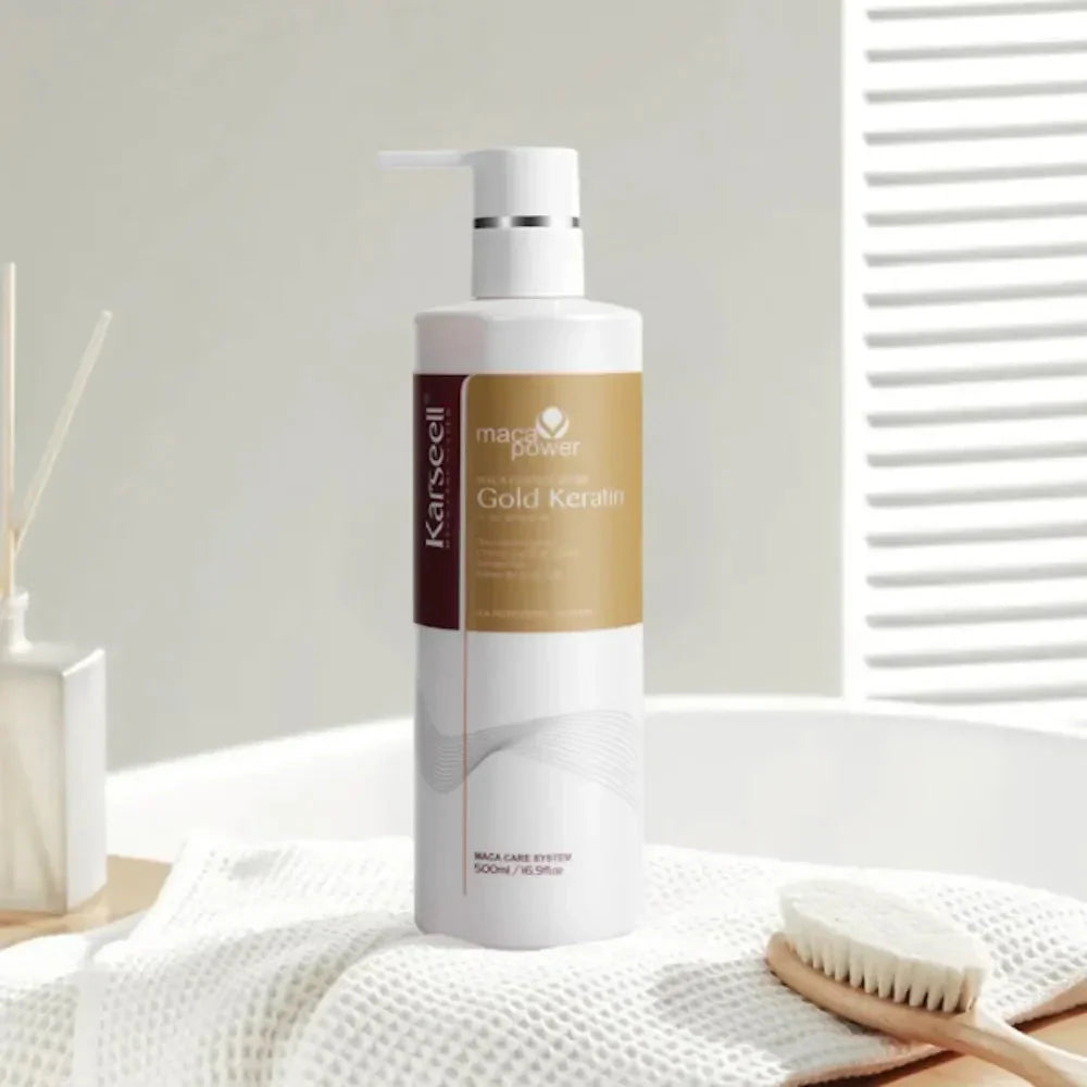 Gold keratin and maca complex for damaged hair