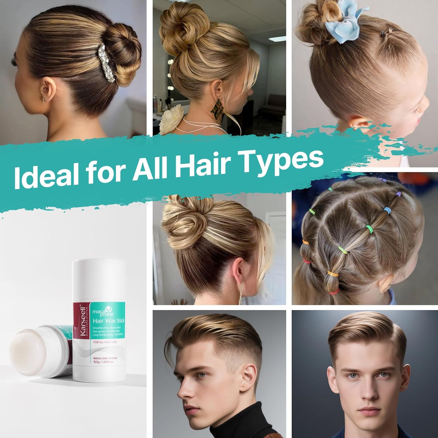 Tames flyaways and baby hairs with a firm hold