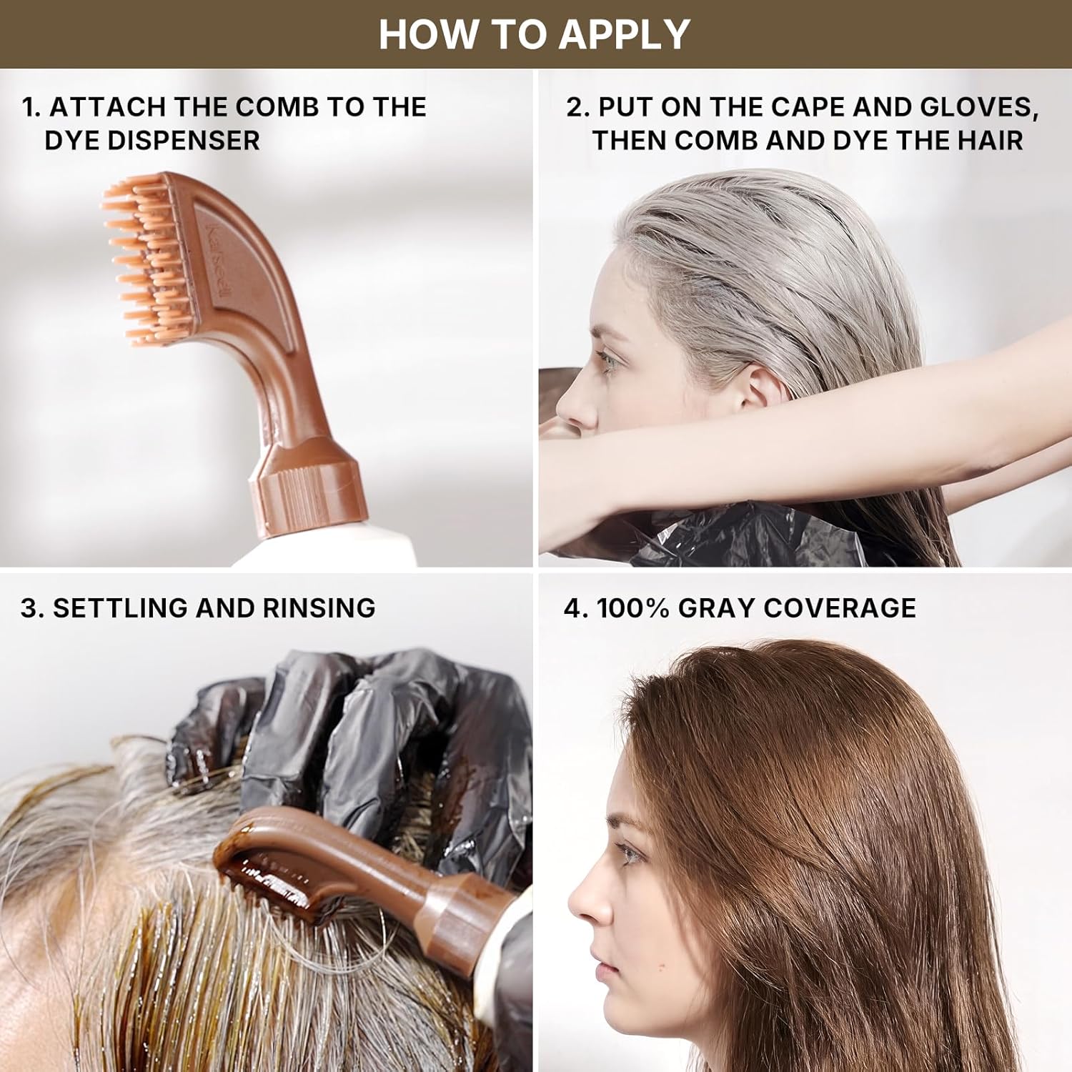 Built-in comb applicator for mess-free use