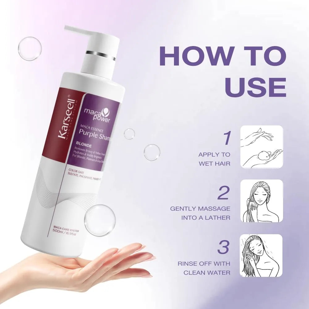 Purple pigments to tone blonde and silver hair