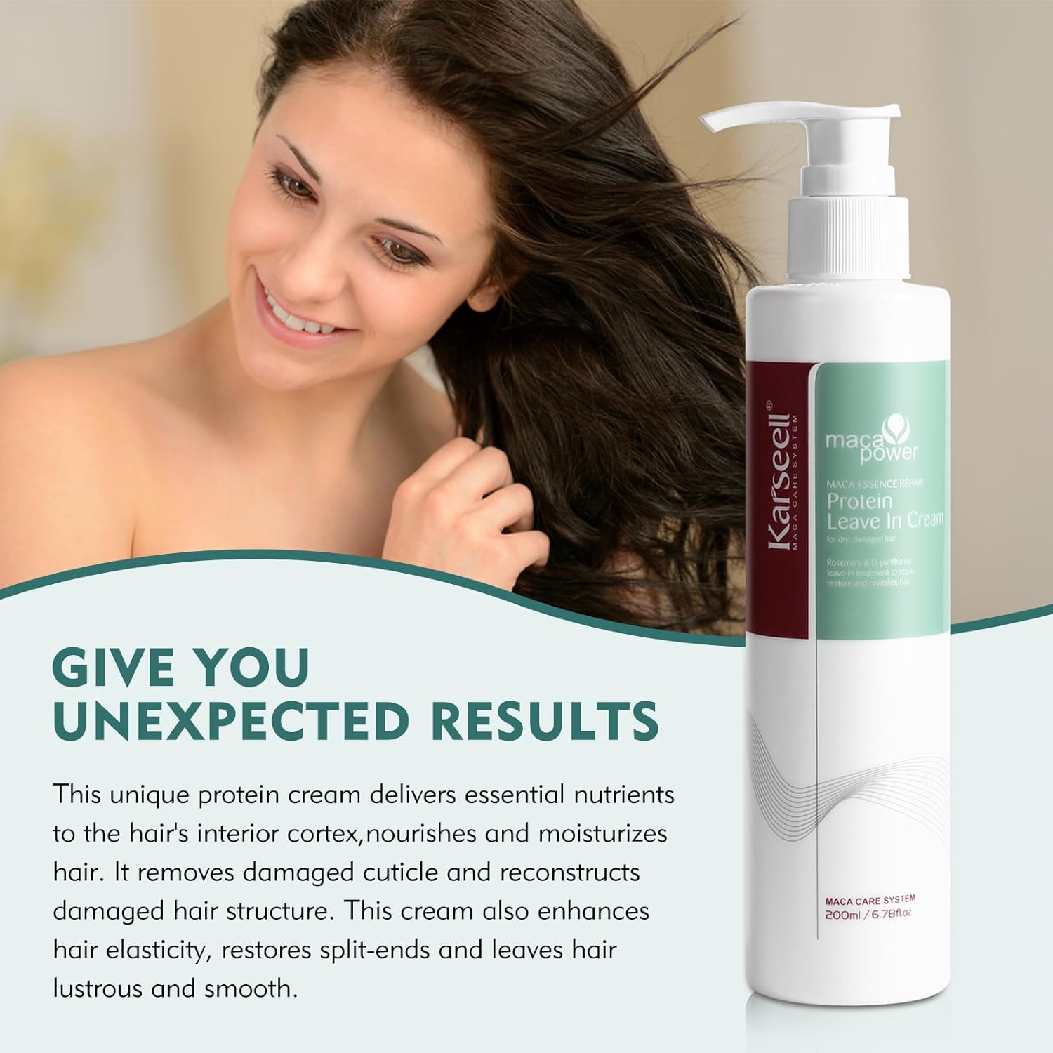 Hydrates and softens dry strands