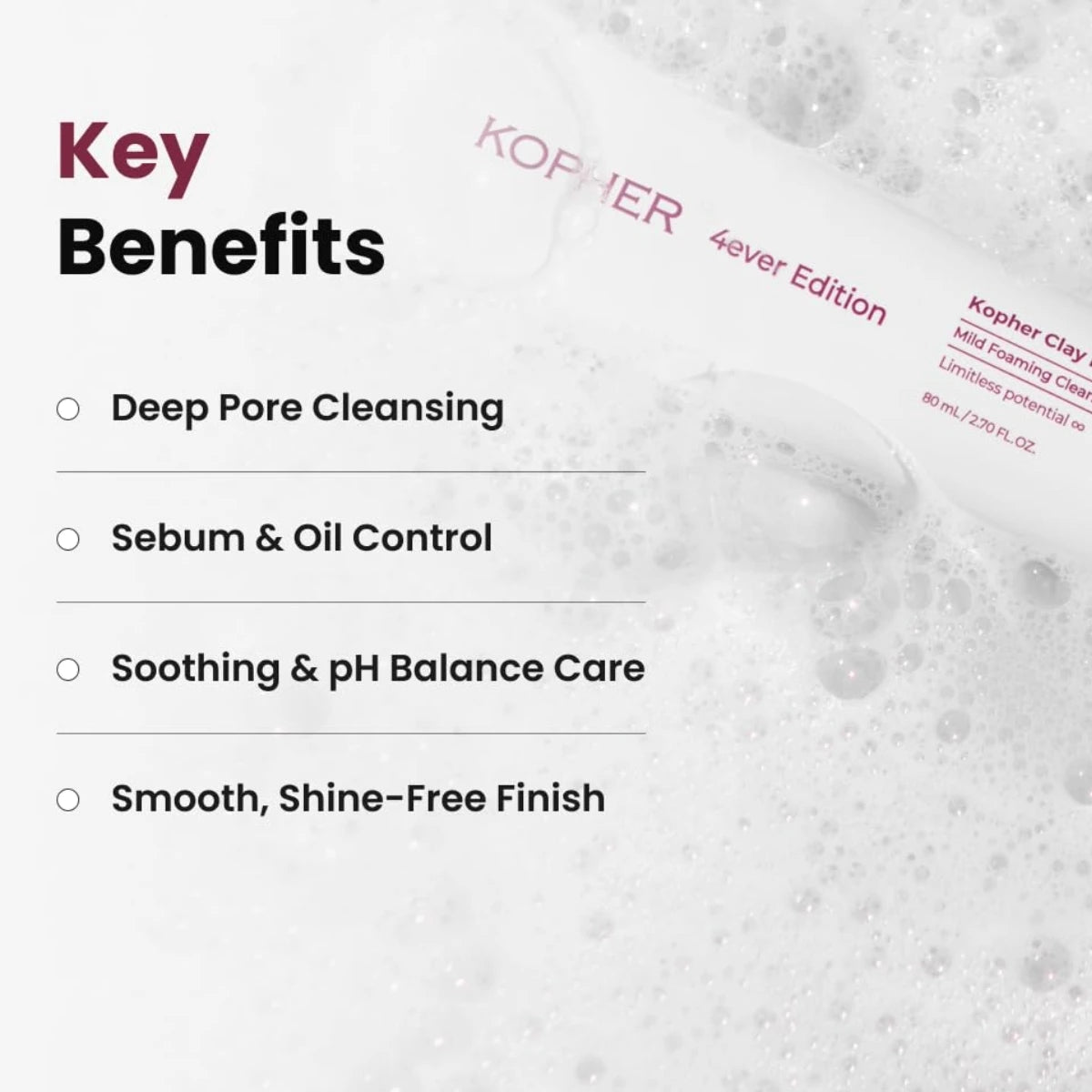 Use as a 1–3 minute clay pack or lather into a daily cleansing foam