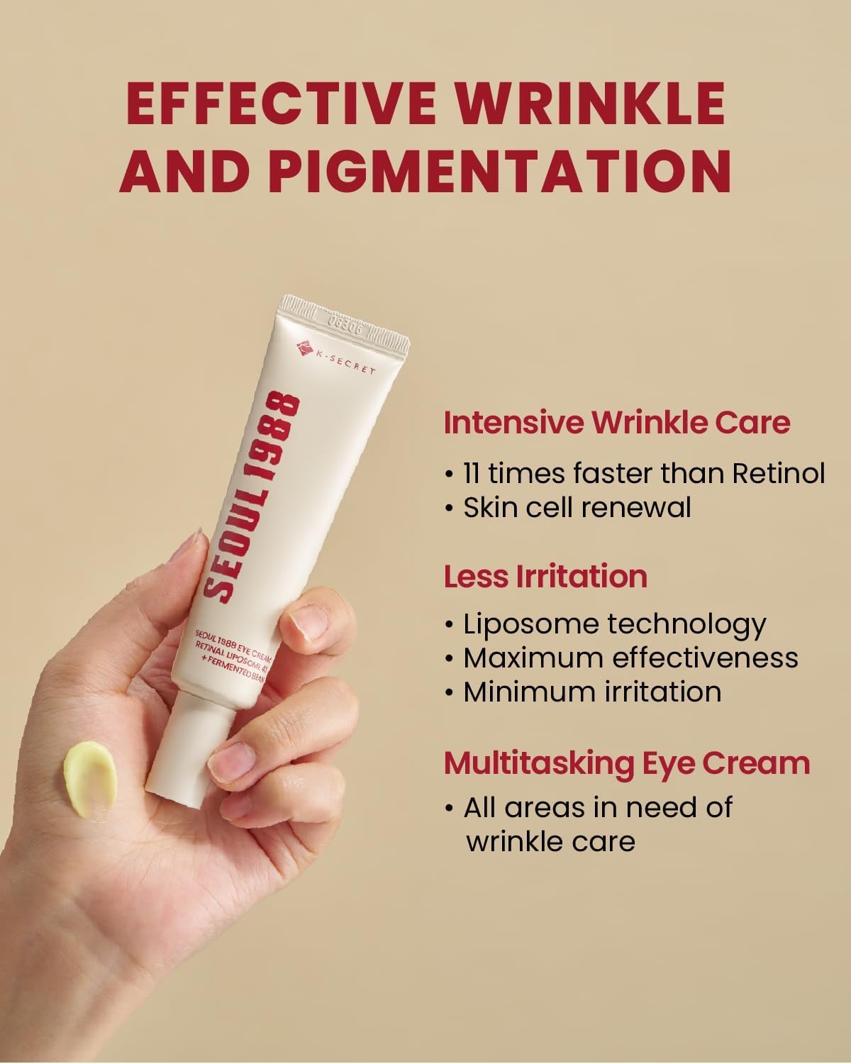 K-SECRET Seoul 1988 Eye Cream Retinal Liposome 4% + Fermented Bean — powered by 4% retinal liposome and fermented bean