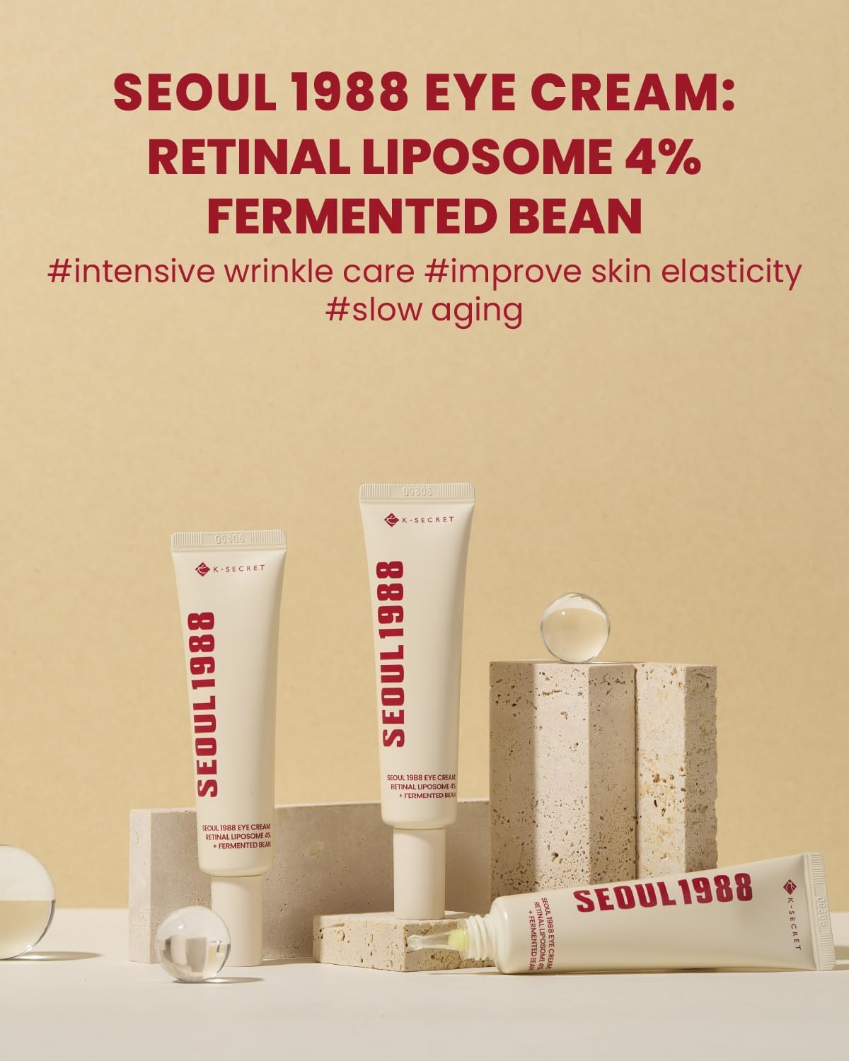 K-SECRET Seoul 1988 Eye Cream Retinal Liposome 4% + Fermented Bean — retinal firming eye cream