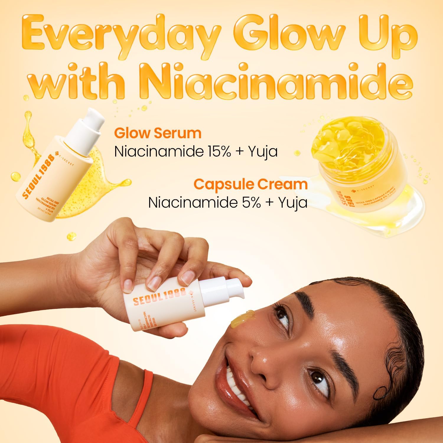 K-SECRET Seoul 1988 Glow Serum Niacinamide 15% + Yuja — how to use: apply a few drops after toner