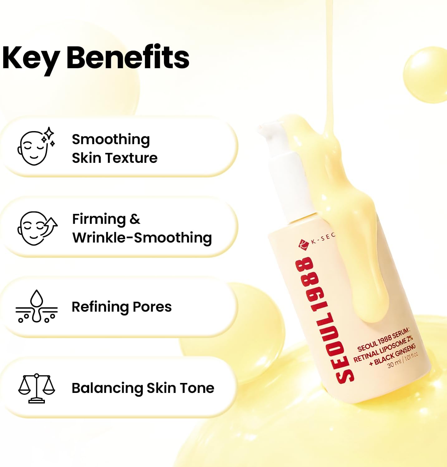 K-SECRET Seoul 1988 Retinal Liposome 2% + Black Ginseng — black ginseng helps firm and revitalize skin