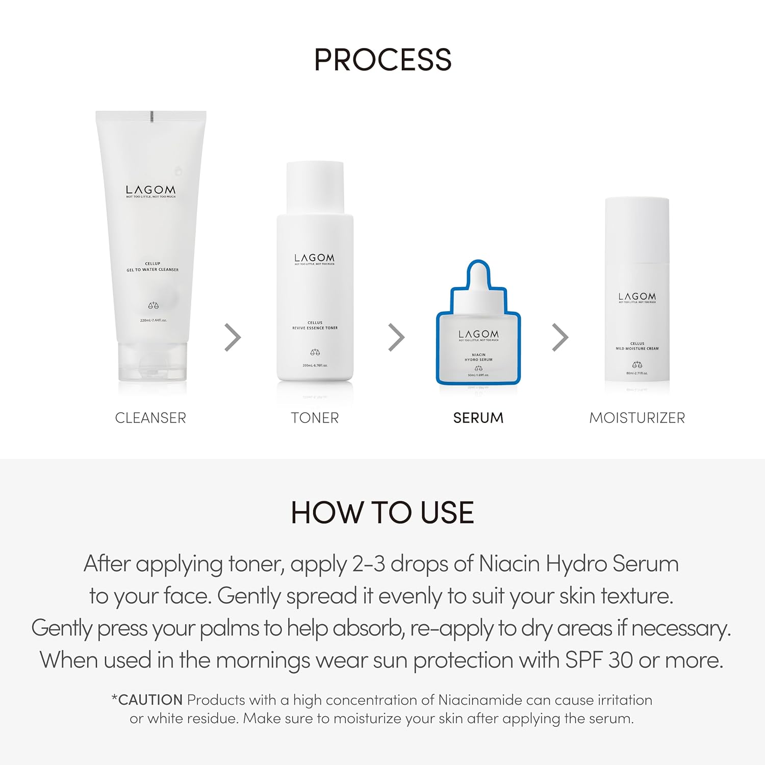 LAGOM Niacin Hydro Serum hydrates and brightens for a healthy glow