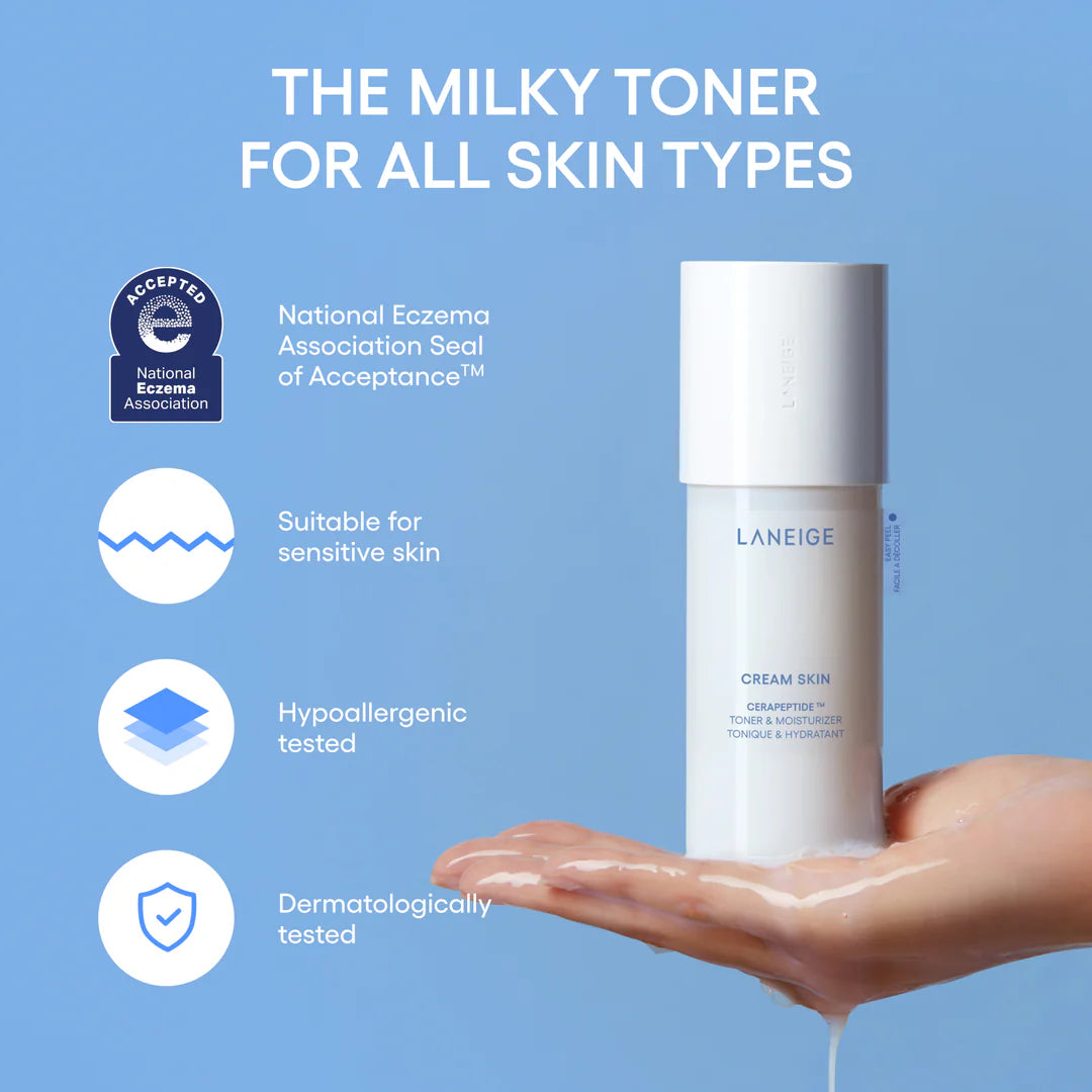 LANEIGE Cream Skin Cerapeptide Toner & Moisturizer — milky toner texture