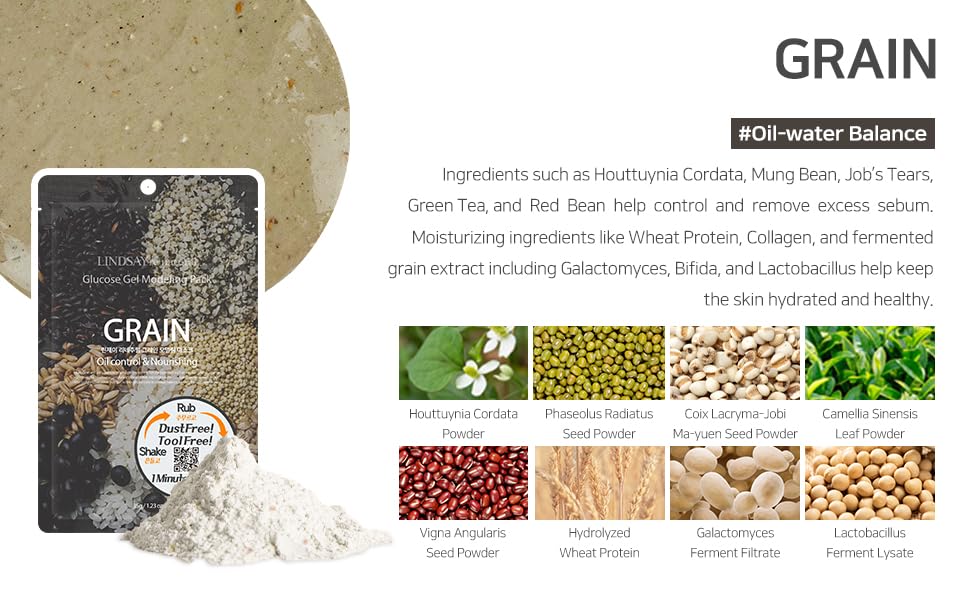LINDSAY Re:natural Modeling Mask Grain Pack — spreads on smoothly for full, even coverage