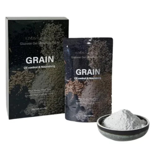 LINDSAY Re:natural Modeling Mask Grain Pack — how to use: mix with water, apply thickly, then peel off after 20–30 minutes