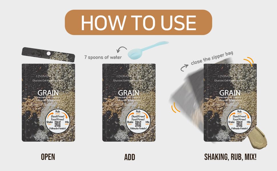 LINDSAY Re:natural Modeling Mask Grain Pack — peels off in one piece, lifting away impurities