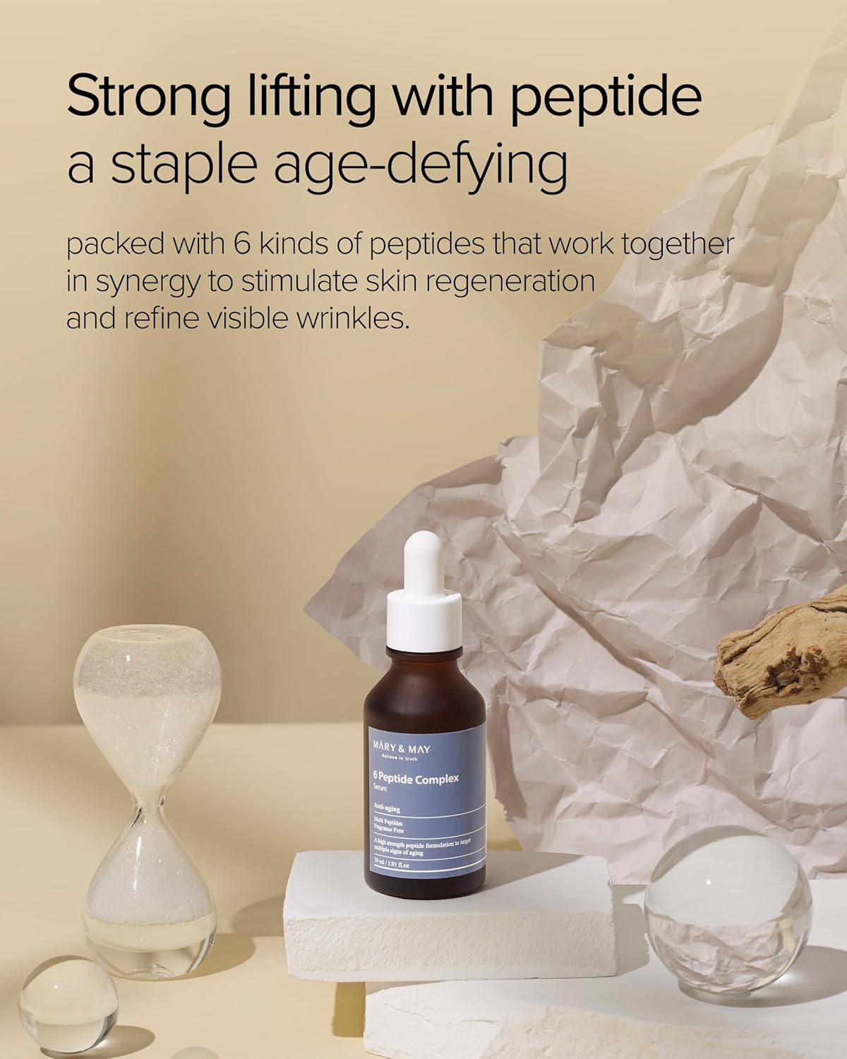 Mary&May 6 Peptide Complex Serum — smooths the look of fine lines and wrinkles