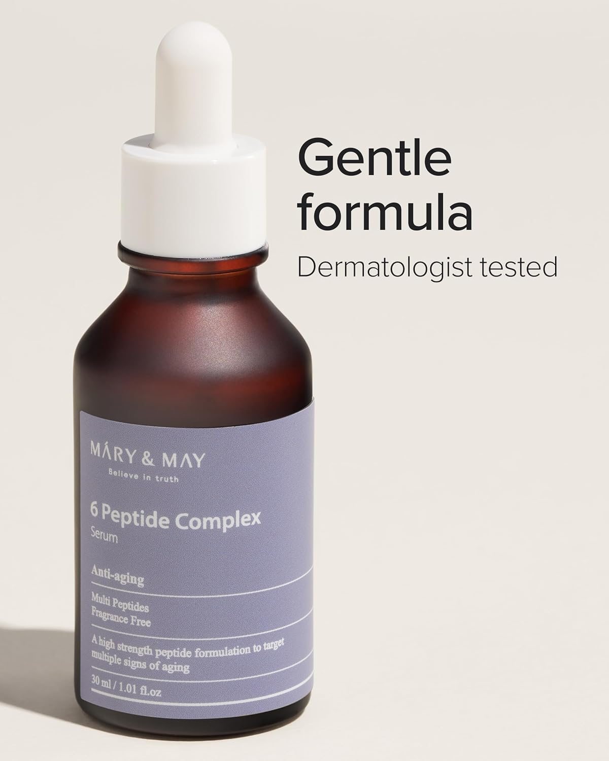 Mary&May 6 Peptide Complex Serum — how to use: apply a few drops after toner