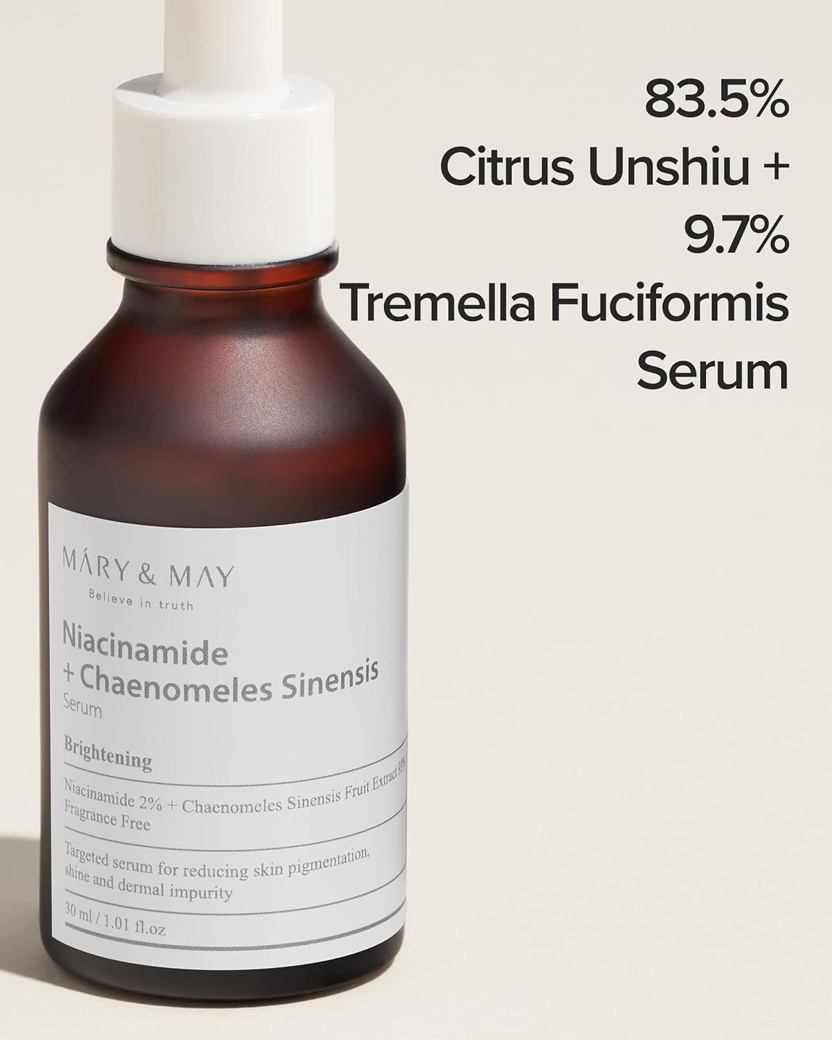 Mary&May Niacinamide + Chaenomeles Sinensis Serum — niacinamide brightens dull, uneven skin